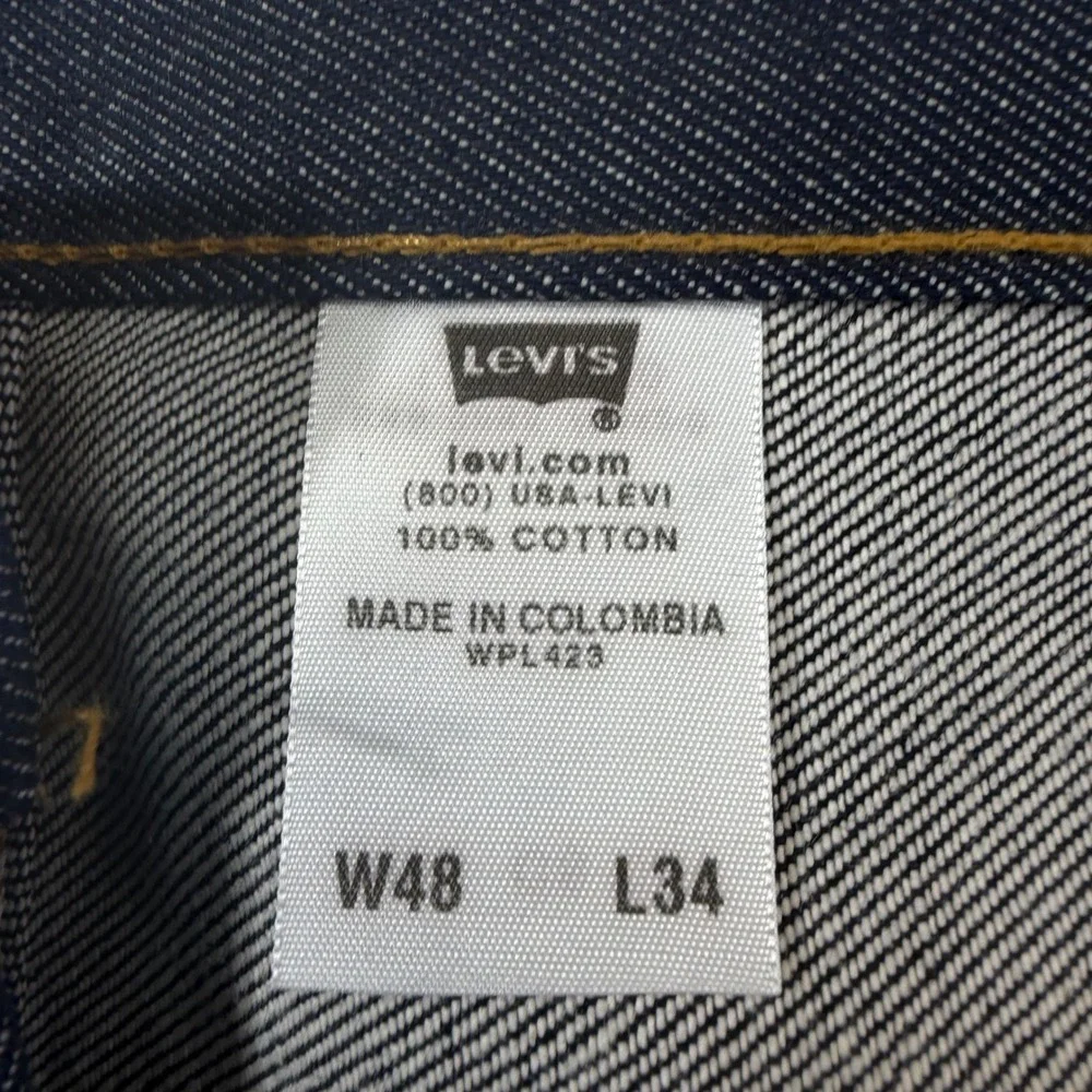 New Levi's 501XX Original Shrink-To-Fit Jeans Mens 48x34 Dark Blue Denim Pants
